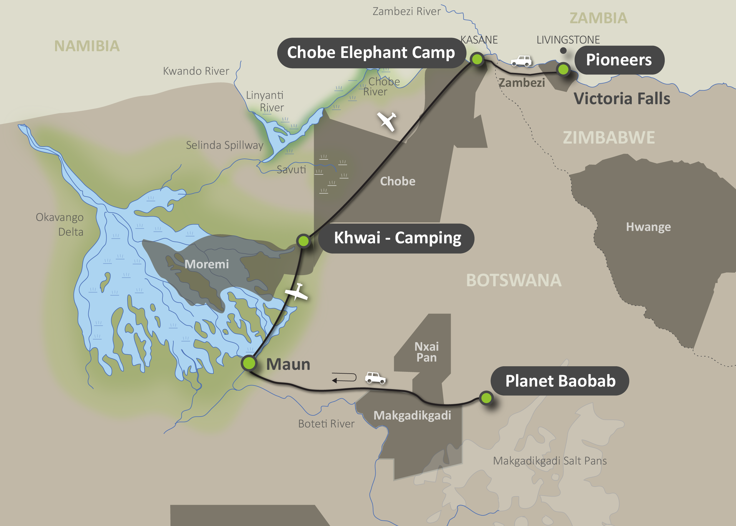 Map of the Wildlife Encounter Safari